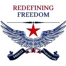 Podcast thumbnail for "Redefining Freedom" with Host Sophia A. Nelson
