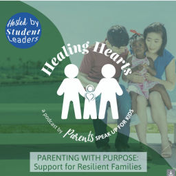 Podcast thumbnail for Healing Hearts: Parenting with Purpose-Support for Resilient Families, Support for Parents, Childhood Trauma Advocacy