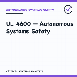 Podcast thumbnail for UL 4600 — Autonomous Systems Safety