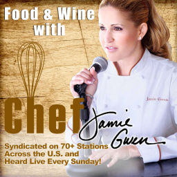 Podcast thumbnail for FOOD and WINE with CHEF JAMIE GWEN