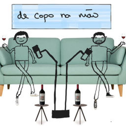 Podcast thumbnail for de copo na mão.